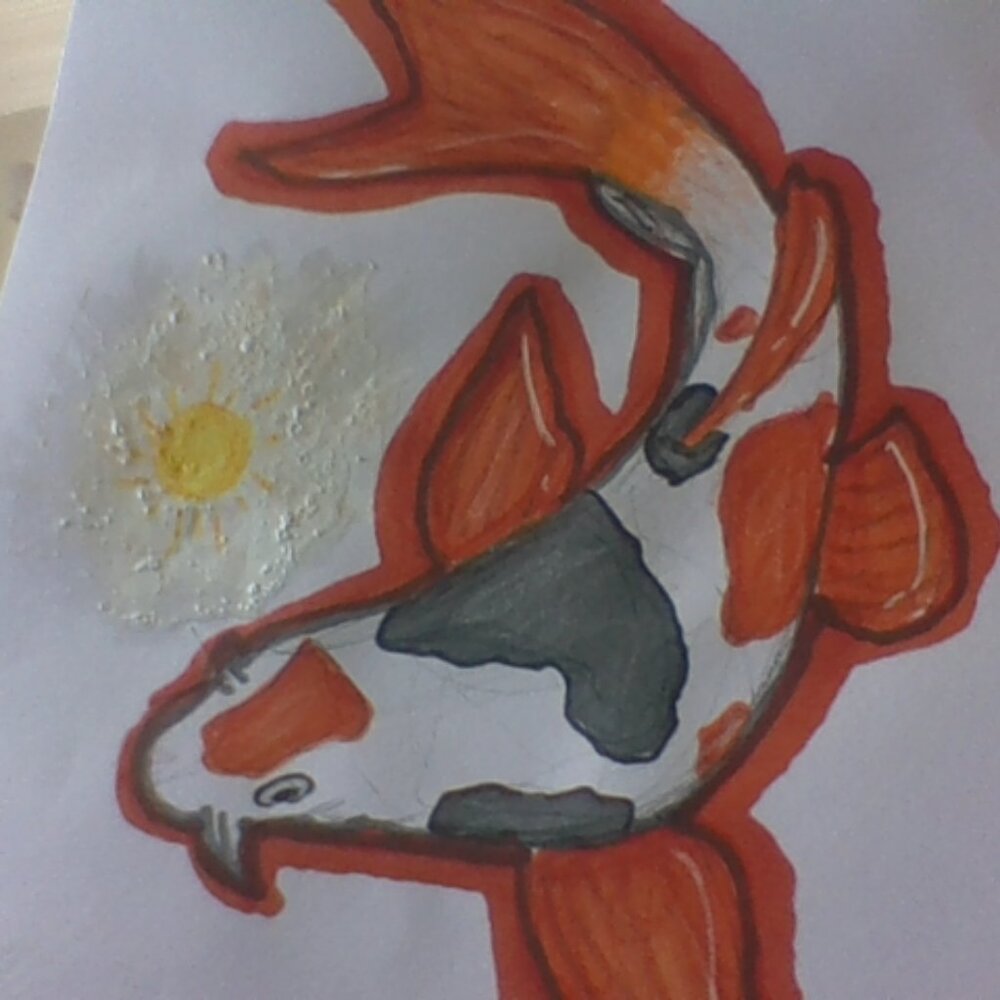 Aesthetic koi art (thick paper)